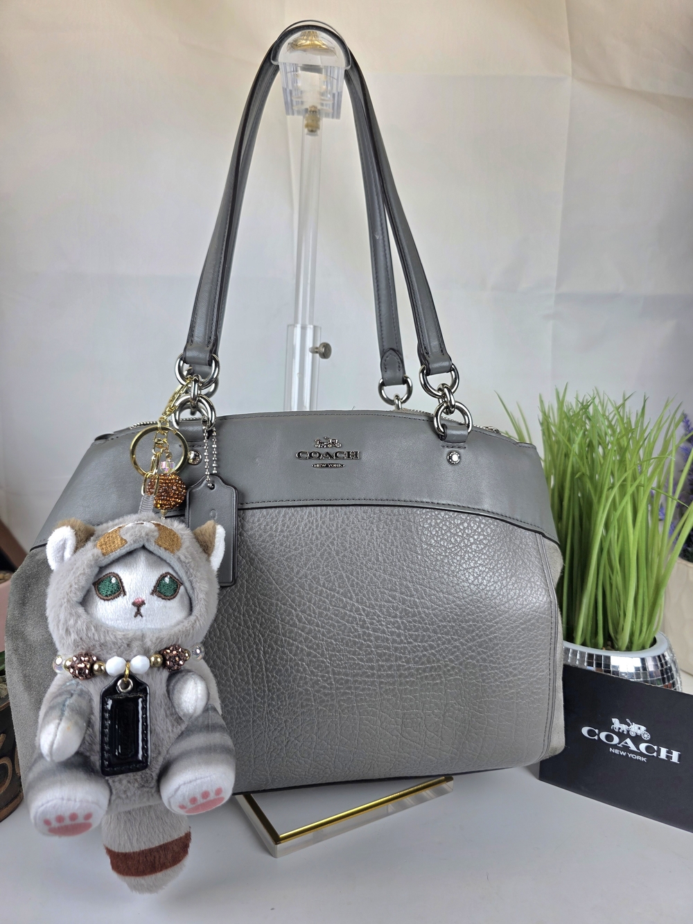 Coach Brooke Carryall Grey Leather Shoulder Hand Bag